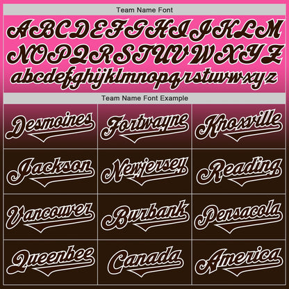 Custom Pink Brown-White Authentic Fade Fashion Baseball Jersey - Sky-Custom