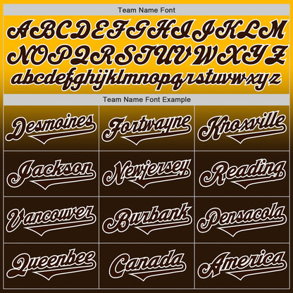 Custom Gold Brown-White Authentic Fade Fashion Baseball Jersey - Sky-Custom