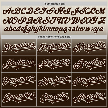Custom Cream Brown Authentic Fade Fashion Baseball Jersey - Sky-Custom