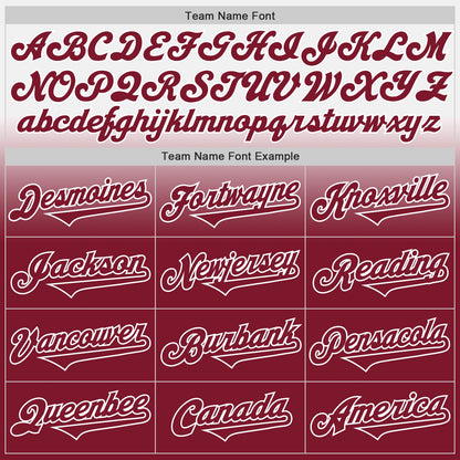 Custom White Crimson Authentic Fade Fashion Baseball Jersey - Sky-Custom
