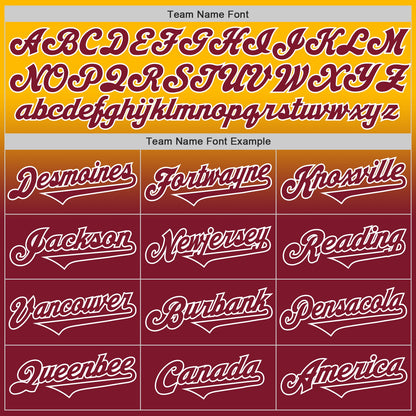 Custom Gold Crimson-White Authentic Fade Fashion Baseball Jersey - Sky-Custom