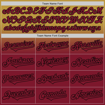 Custom Old Gold Crimson-Black Authentic Fade Fashion Baseball Jersey - Sky-Custom