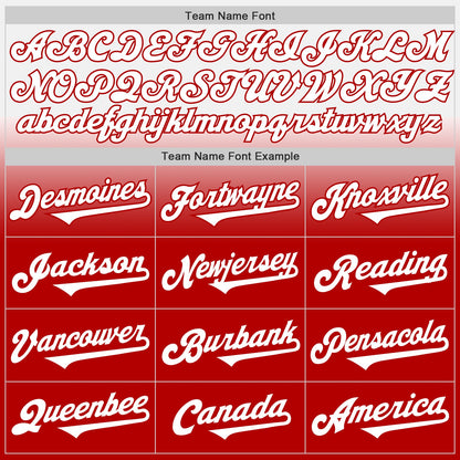 Custom White Red Authentic Fade Fashion Baseball Jersey - Sky-Custom