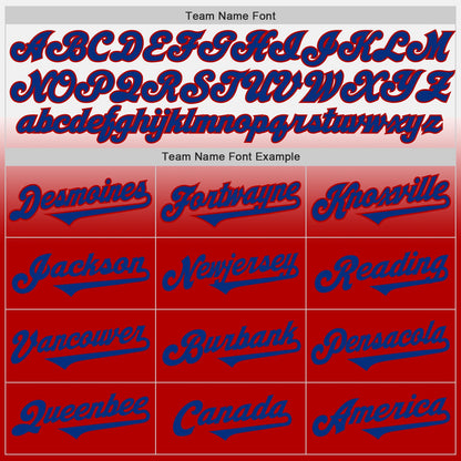 Custom White Royal-Red Authentic Fade Fashion Baseball Jersey - Sky-Custom