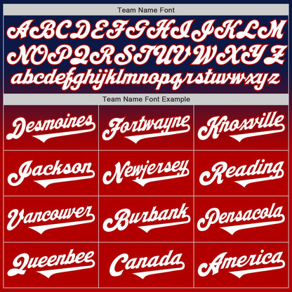 Custom Navy White-Red Authentic Fade Fashion Baseball Jersey - Sky-Custom