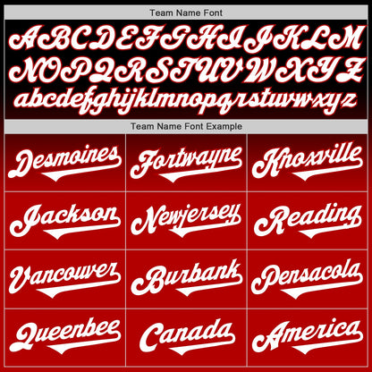 Custom Black White-Red Authentic Fade Fashion Baseball Jersey - Sky-Custom
