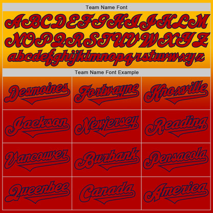 Custom Gold Red-Navy Authentic Fade Fashion Baseball Jersey - Sky-Custom