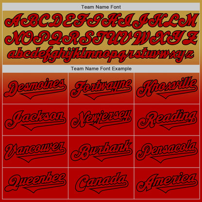 Custom Old Gold Red-Black Authentic Fade Fashion Baseball Jersey - Sky-Custom
