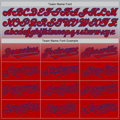 Custom Gray Red-Royal Authentic Fade Fashion Baseball Jersey - Sky-Custom