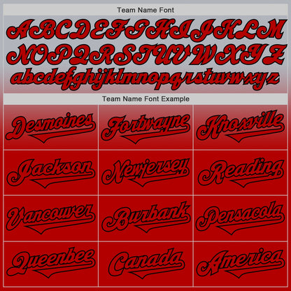 Custom Gray Red-Black Authentic Fade Fashion Baseball Jersey - Sky-Custom