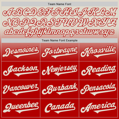 Custom Cream Red Authentic Fade Fashion Baseball Jersey - Sky-Custom