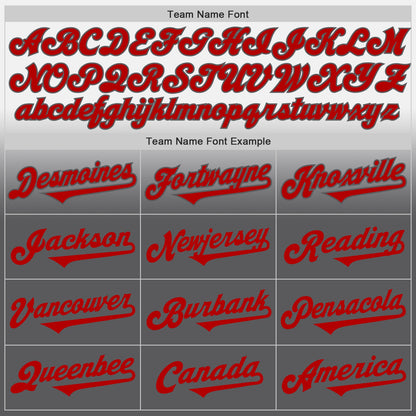 Custom White Red-Steel Gray Authentic Fade Fashion Baseball Jersey - Sky-Custom