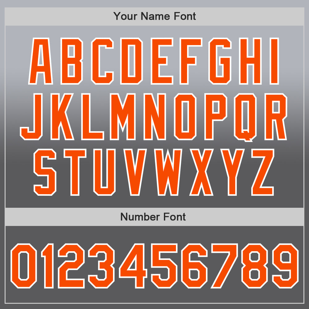 Custom Gray Orange Steel Gray-White Authentic Fade Fashion Baseball Jersey - Sky-Custom