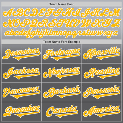 Custom Gray Gold Steel Gray-White Authentic Fade Fashion Baseball Jersey - Sky-Custom