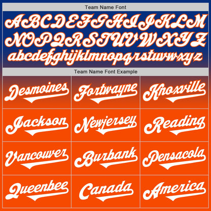 Custom Royal White-Orange Authentic Fade Fashion Baseball Jersey - Sky-Custom