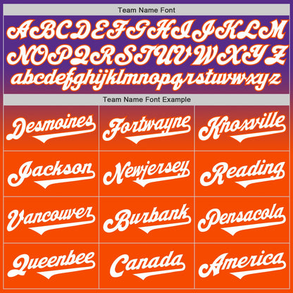 Custom Purple White-Orange Authentic Fade Fashion Baseball Jersey - Sky-Custom