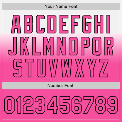 Custom White Pink-Black Authentic Fade Fashion Baseball Jersey - Sky-Custom