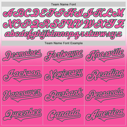 Custom White Pink-Kelly Green Authentic Fade Fashion Baseball Jersey - Sky-Custom