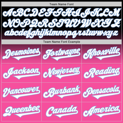 Custom Black White Pink-Light Blue Authentic Fade Fashion Baseball Jersey - Sky-Custom
