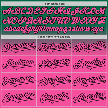 Custom Kelly Green Pink-Black Authentic Fade Fashion Baseball Jersey - Sky-Custom