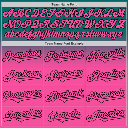 Custom Teal Pink-Black Authentic Fade Fashion Baseball Jersey - Sky-Custom