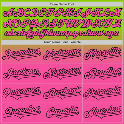 Custom Neon Green Pink-Black Authentic Fade Fashion Baseball Jersey - Sky-Custom
