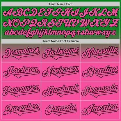 Custom Grass Green Pink-Black Authentic Fade Fashion Baseball Jersey - Sky-Custom