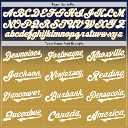 Custom Navy White-Old Gold Authentic Fade Fashion Baseball Jersey - Sky-Custom