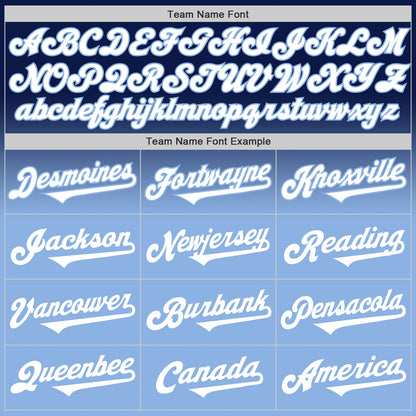 Custom Navy White-Light Blue Authentic Fade Fashion Baseball Jersey - Sky-Custom