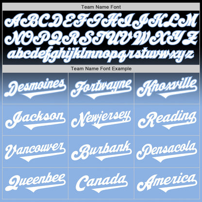 Custom Black White-Light Blue Authentic Fade Fashion Baseball Jersey - Sky-Custom