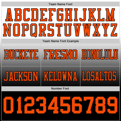 Custom White Orange-Black Mesh Authentic Fade Fashion Football Jersey - Sky-Custom