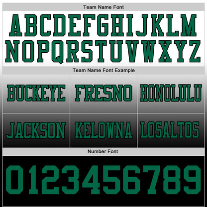 Custom White Kelly Green-Black Mesh Authentic Fade Fashion Football Jersey - Sky-Custom