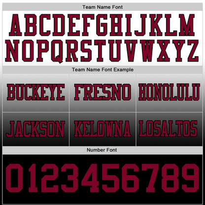 Custom White Maroon-Black Mesh Authentic Fade Fashion Football Jersey - Sky-Custom