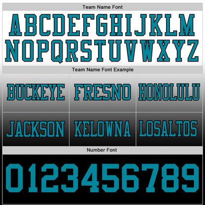 Custom White Teal-Black Mesh Authentic Fade Fashion Football Jersey - Sky-Custom