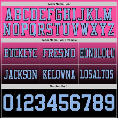 Custom Pink Light Blue-Black Mesh Authentic Fade Fashion Football Jersey - Sky-Custom