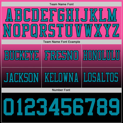 Custom Pink Teal-Black Mesh Authentic Fade Fashion Football Jersey - Sky-Custom