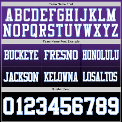 Custom Purple White Black-Light Blue Mesh Authentic Fade Fashion Football Jersey - Sky-Custom