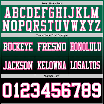 Custom Kelly Green White Black-Pink Mesh Authentic Fade Fashion Football Jersey - Sky-Custom