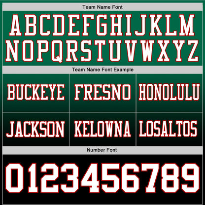 Custom Kelly Green White Black-Red Mesh Authentic Fade Fashion Football Jersey - Sky-Custom