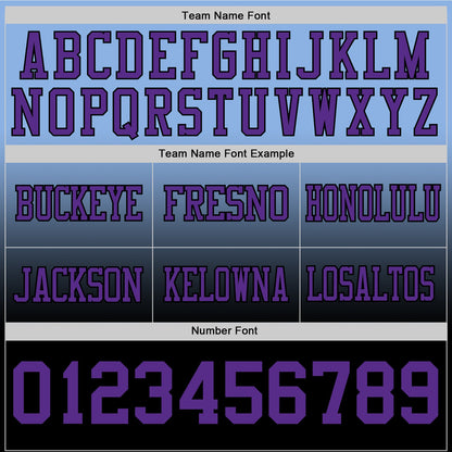 Custom Light Blue Purple-Black Mesh Authentic Fade Fashion Football Jersey - Sky-Custom