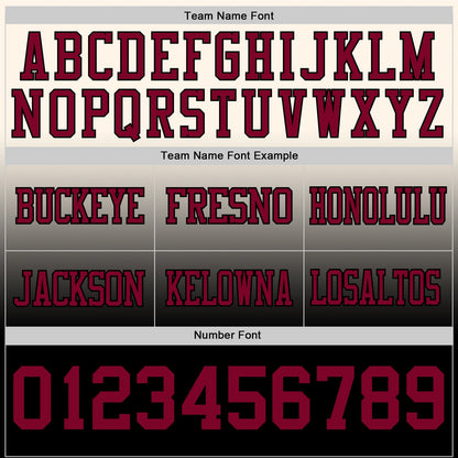 Custom Cream Maroon-Black Mesh Authentic Fade Fashion Football Jersey - Sky-Custom