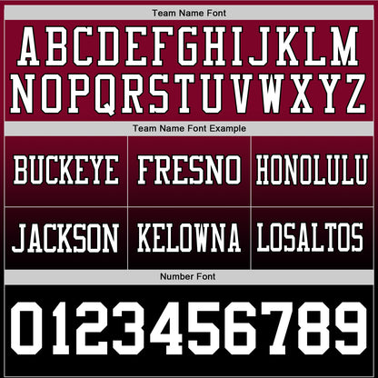 Custom Maroon White-Black Mesh Authentic Fade Fashion Football Jersey - Sky-Custom