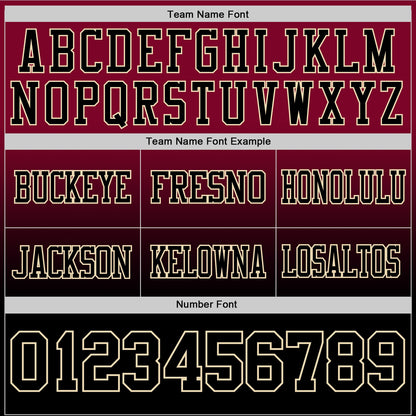 Custom Maroon Black-Cream Mesh Authentic Fade Fashion Football Jersey - Sky-Custom