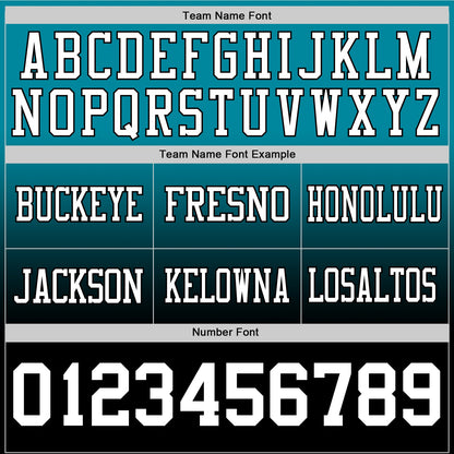 Custom Teal White-Black Mesh Authentic Fade Fashion Football Jersey - Sky-Custom