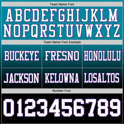 Custom Teal White Black-Purple Mesh Authentic Fade Fashion Football Jersey - Sky-Custom