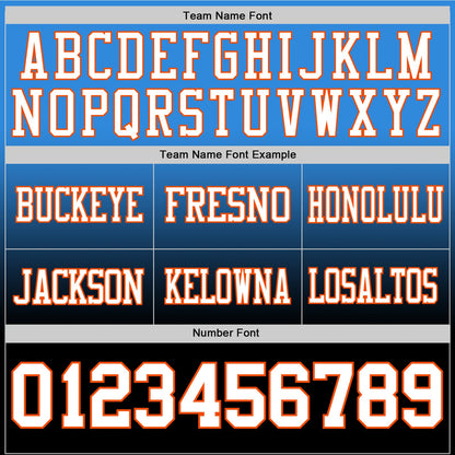 Custom Powder Blue White Black-Orange Mesh Authentic Fade Fashion Football Jersey - Sky-Custom