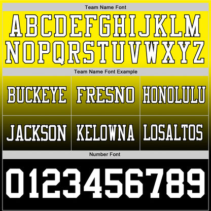 Custom Light Yellow White-Black Mesh Authentic Fade Fashion Football Jersey - Sky-Custom