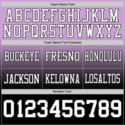 Custom Light Purple White-Black Mesh Authentic Fade Fashion Football Jersey - Sky-Custom