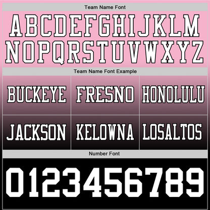 Custom Light Pink White-Black Mesh Authentic Fade Fashion Football Jersey - Sky-Custom