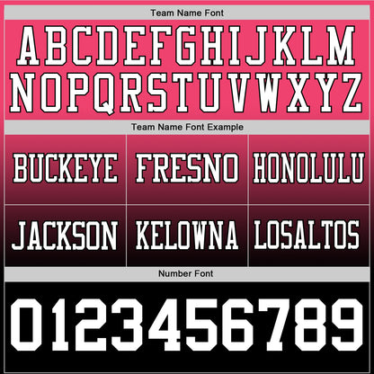 Custom Neon Pink White-Black Mesh Authentic Fade Fashion Football Jersey - Sky-Custom